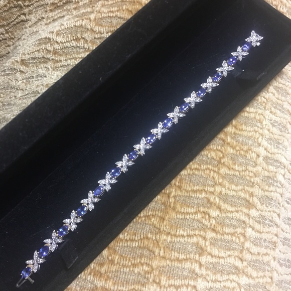 14K White & Yellow Gold Tanzanite Bracelet - Picture 3 of 8